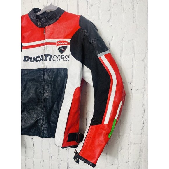 Mens Ducati Dainese Corse Perforated Leather Motorcycle Jacket XXL - Picture 2 of 16